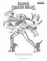 Bayonetta Pages Printable Coloring Smash Bros Super Template sketch template