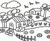Dibujos Coloring Campestre Aprender Outskirts Oncoloring Pueblos Decolorear Zapisano sketch template