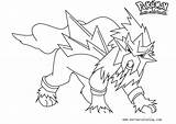 Entei Coloring Pokemon Pages Printable Kids Adults sketch template