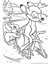 Bambi Colouring Thumper Freekidscoloringandcrafts sketch template