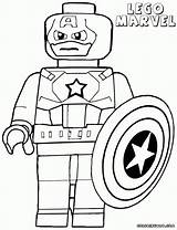 Lego Coloring Pages Captain America Getcolorings Marvel Superheroes Printable Color sketch template