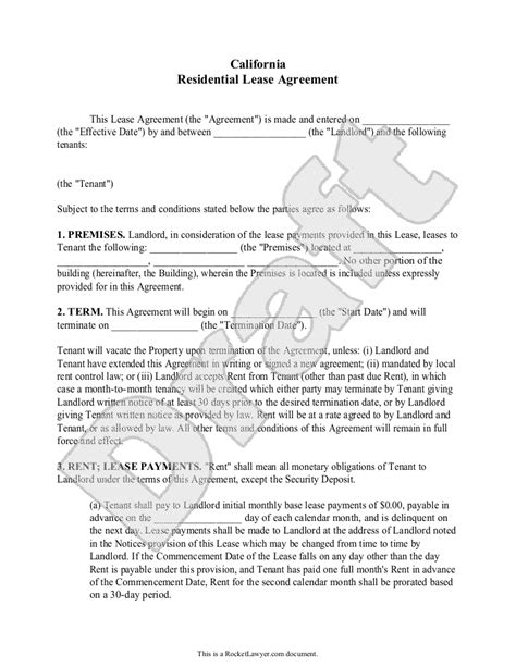 california lease agreement   print save