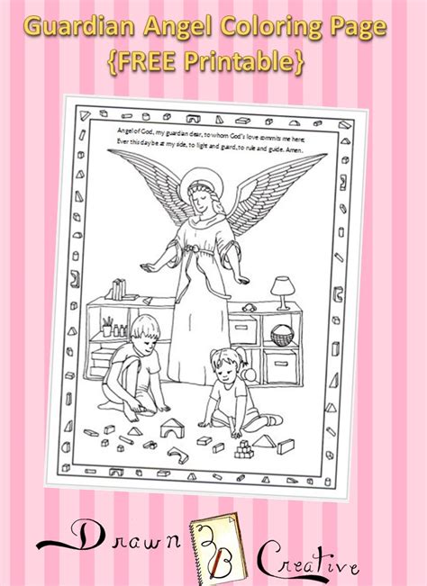 guardian angel coloring page drawnbcreative