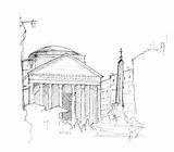 Pantheon Subtle Rome sketch template