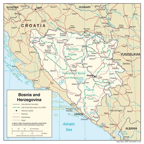 bosna  hercegovina mapa bosna hercegovina mapa juznej europe europa