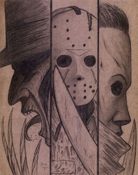 pin   slasher  horror mashups scary drawings creepy drawings