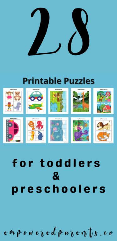 printable puzzles  toddlers  preschoolers