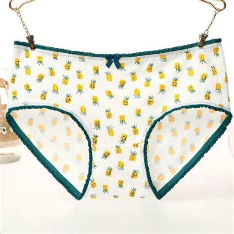 2020 Women Briefs Cotton Sexy Panties Underwear Cherry Pineapple Fruit