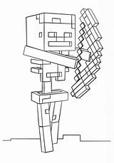 Minecraft Coloring Skeleton Pages Bow Visit sketch template