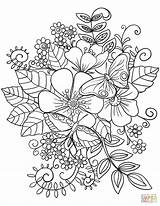 Coloring Pages Flowers Flower Butterfly Brilliant Printable sketch template