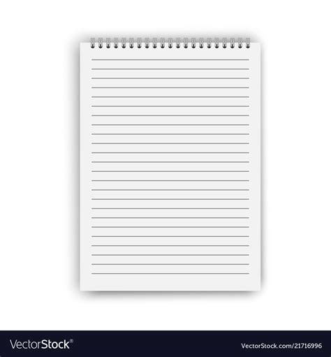 realistic notepad template royalty  vector image