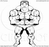 Flexing Cartoon Builder Leaning Forward Body Coloring Clipart Thoman Cory Outlined Vector 2021 sketch template