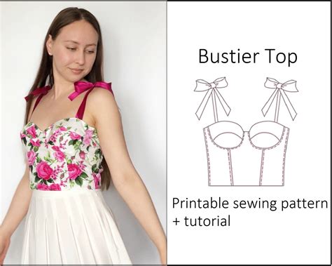 corset pattern crop top pattern bustier top sewing pattern etsy