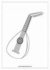 Mandolin Coloring Musical Sheets Instruments Sheet Printable Template Pages Choose Board sketch template