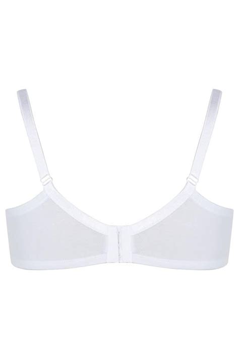 White Cotton Rich Spot And Lace Underwired Bra Sizes 38dd To 48g