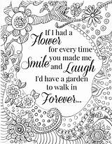 Coloring Pages Quote Flower Quotes Printable Adults Inspirational Smile Kids Teens Color Laugh Cute Adult Saying Cool Book Sunshinewhispers Motivational sketch template