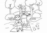 Coloring Pages Hiking Popular Activities sketch template