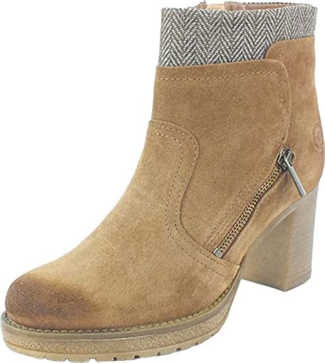 marco tozzi ladies suede leather boots  heels  tan amazoncouk