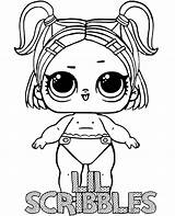 Lil Scribbles Coloring Lol Surprise Baby Doll Print Printable Color sketch template