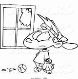Window Coloring Broken Cartoon Pages Outline Baseball Accident Boy Looking Clipart Popular Man Coloringhome sketch template