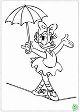 Duck Daisy Coloring Pages Disney Color Printable Print Dinokids Mouse Mickey Kids Donald Umbrella Close Cartoon sketch template
