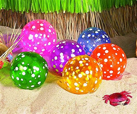 Fun Express Inflatable Polka Dot Beach Balls 1 Dozen In 6 Colors