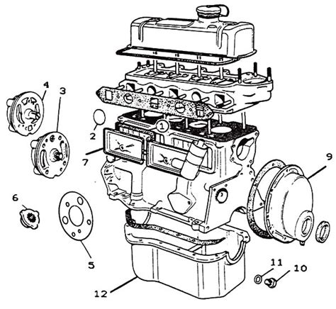 morris minor engine parts car diagram coloring pages  place  color