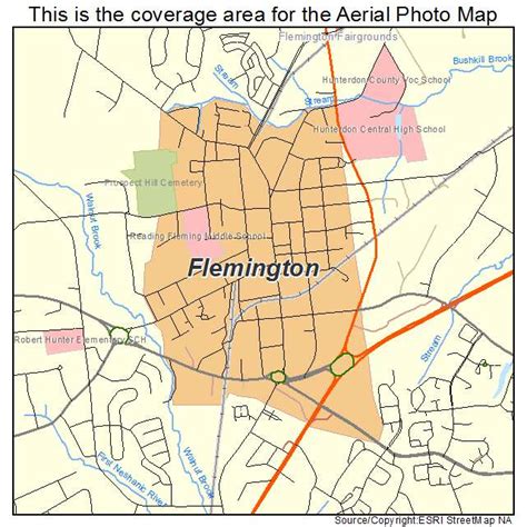 aerial photography map  flemington nj  jersey