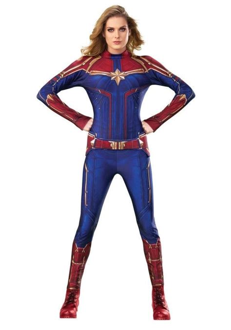 rubies captain marvel movie superhero suit adult womens halloween