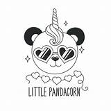 Pandacorn Leuke Tekst Geitjes Ontwerp Stijl Weinig Outline Drawing Sveglia Modo Assorbe Progettazione Testo Bambini Vo Moder Little sketch template