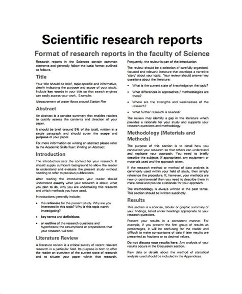 scientific research report  shown   document