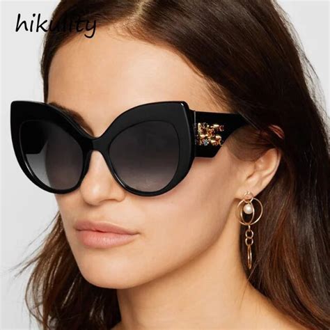 89135 Luxury Diamond Cat Eye Sunglasses Women 2018 Oversized Shiny