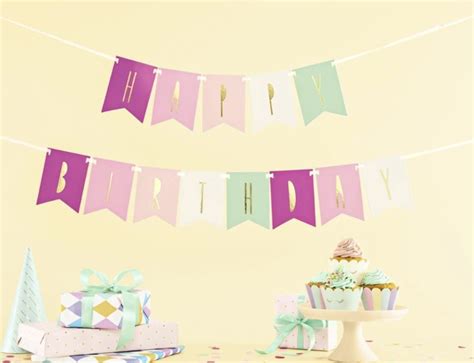 pink  gold birthday sign party banner birthday decorations