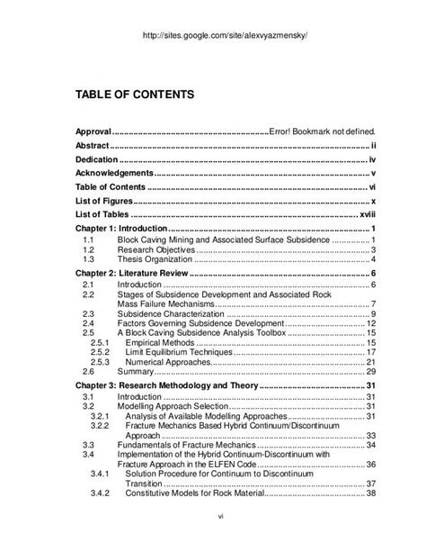 table  contents  research paper examples  table