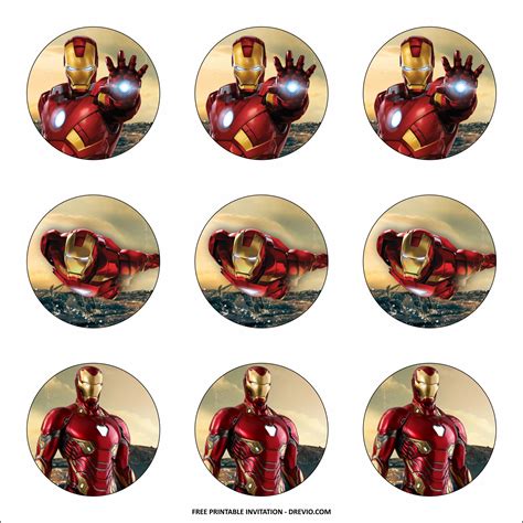 iron man cupcake toppers templates  hundreds  printable