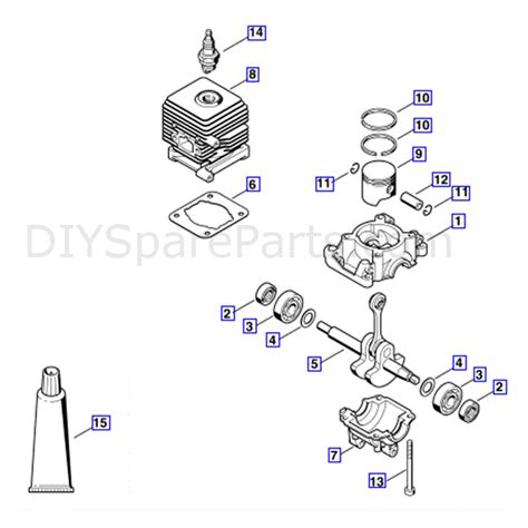 stihl bg   blower bgc parts diagram crankcase cylinder