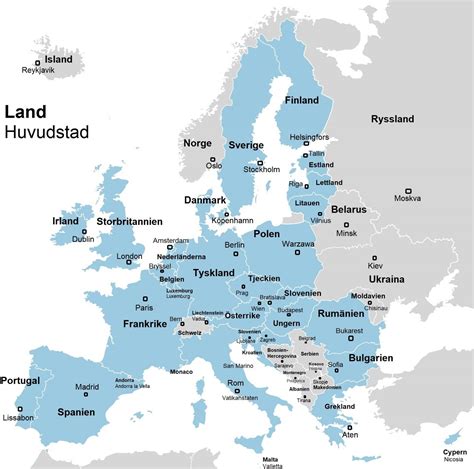 karta oever europas laender och huvudstaeder allt om ditt resmal