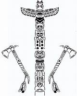 Totem Poles Tomahawk Netart sketch template