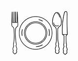 Fork Plate Spoon Knife Cutlery Symbol Line Set Vector Eating Icon Elements Vecteezy Stock Outline Style Alamy sketch template