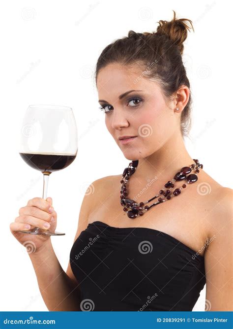 Woman Holding A Glass Of Wine Stock Image Image Of Dress Adult 20839291