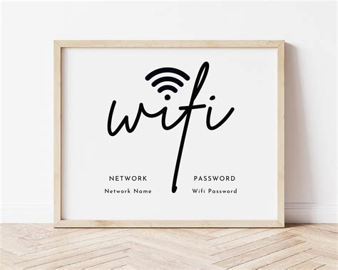 wifi password sign printable editable  wifi sign etsy