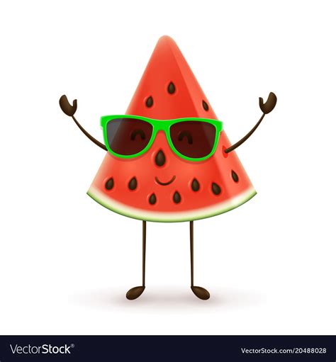 cute watermelon character royalty  vector image