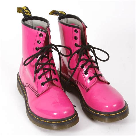 hot pink patent leather dr martens womens boots ebth