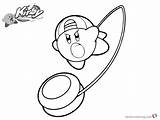 Kirby Coloring Pages Yoyo Playing Printable Kids Adults sketch template