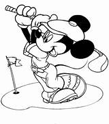 Mickey Mouse Coloring Pages Golf Playing Print Kids Printable Minnie Party Sports Colouring Clubhouse Birthday Printables Sheets sketch template