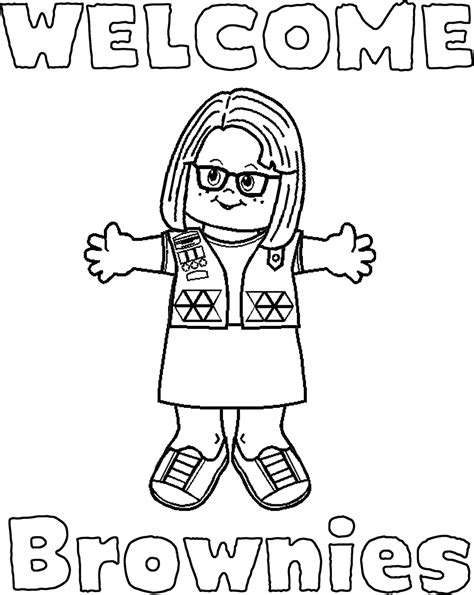girl scout brownie coloring pages printable brownie girl scouts girl