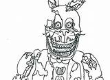 Fnaf Coloring Pages Bonnie Nightmare Freddy Printable Nights Five Bunny Color Template Getcolorings Foxy Getdrawings Fun Chica Colorings sketch template