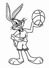 Basketball Coloring Pages Bunny Bugs Kids Coloriage Cool sketch template