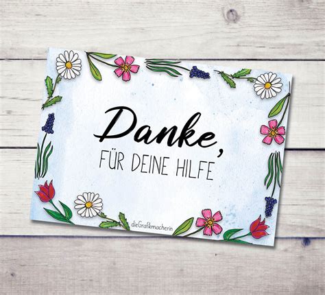 dankeskarte danke fuer deine hilfe diegrafikmacherin