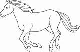Horse Clipart Running Clip Coloring Library sketch template